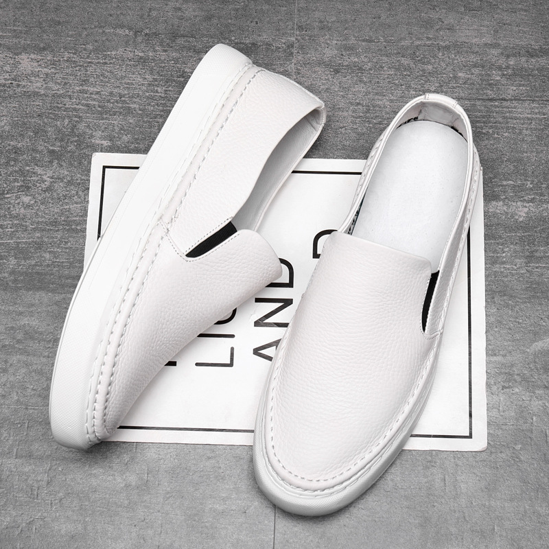 Men's Soft-Soled Soft-Upper Top-Grain Cowhide Slip-On Casual Shoes